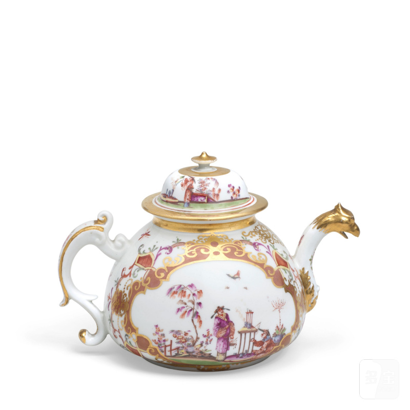 A Meissen K.P.M teapot and cover, circa 1725-30 - 图6